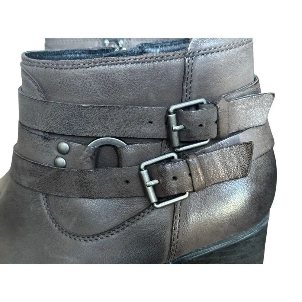 Josef Seibel Britney Side Zip Ankle Bootie Taupe Brown Size 39 US 8 - 8.5